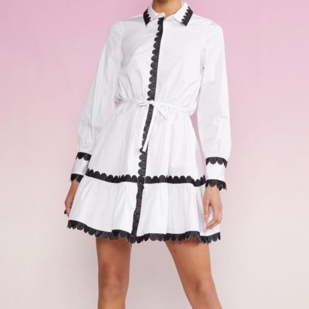 Cynthia Rowley Cecily Embroidered Shirt Dress XS